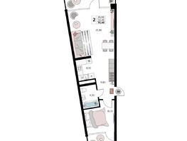 Продается Апартамент АК Атлантис Космос Крым, 70.4  м&sup2;, 30540000 рублей