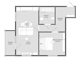 Продается 1-комнатная квартира ЖК Образцово, дома 9-10, 50.93  м&sup2;, 7232060 рублей