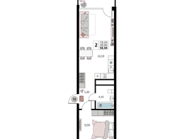 Продается Апартамент АК Атлантис Космос Крым, 56  м&sup2;, 25820000 рублей