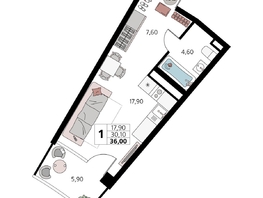 Продается Апартамент АК Атлантис Космос Крым, 36  м&sup2;, 18890000 рублей