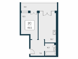 Продается 2-комнатная квартира ЖК Вилла Маяк, дом 2, 48.5  м&sup2;, 12665000 рублей