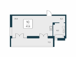 Продается Студия ЖК Вилла Маяк, дом 2, 47.8  м&sup2;, 14650000 рублей