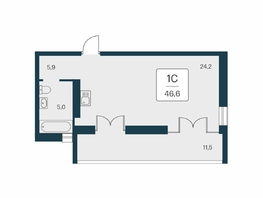 Продается Студия ЖК Вилла Маяк, дом 2, 46.6  м&sup2;, 16950000 рублей