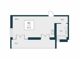 Продается Студия ЖК Вилла Маяк, дом 2, 47.1  м&sup2;, 15470000 рублей