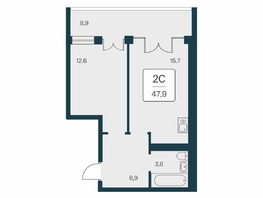 Продается 2-комнатная квартира ЖК Вилла Маяк, дом 2, 47.9  м&sup2;, 15640000 рублей