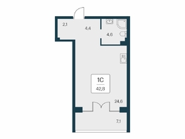 Продается Студия ЖК Вилла Маяк, дом 3, 42.8  м&sup2;, 13150000 рублей