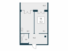 Продается 1-комнатная квартира ЖК Вилла Маяк, дом 3, 55.2  м&sup2;, 19050000 рублей