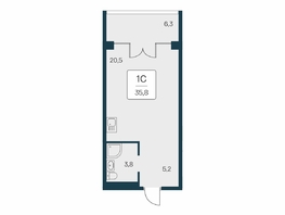 Продается Студия ЖК Вилла Маяк, дом 3, 35.8  м&sup2;, 14150000 рублей