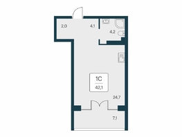 Продается Студия ЖК Вилла Маяк, дом 3, 42.1  м&sup2;, 15950000 рублей