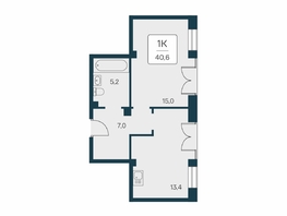 Продается 1-комнатная квартира ЖК Вилла Маяк, дом 3, 40.6  м&sup2;, 15550000 рублей