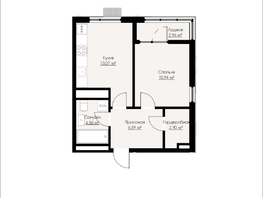 Продается 1-комнатная квартира ЖК Альпина, 41.04  м&sup2;, 6843880 рублей