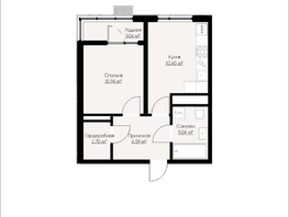 Продается 1-комнатная квартира ЖК Альпина, 40.92  м&sup2;, 6814470 рублей