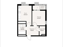 Продается 1-комнатная квартира ЖК Альпина, 40.98  м&sup2;, 6833500 рублей