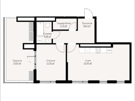 Продается 1-комнатная квартира ЖК Альпина, 74.07  м&sup2;, 10501100 рублей