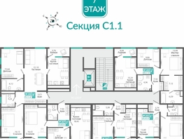 Продается 1-комнатная квартира ЖК Розмарин, 40.55  м&sup2;, 7512840 рублей