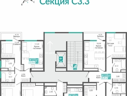 Продается 2-комнатная квартира ЖК Розмарин, 60.28  м&sup2;, 10643507 рублей