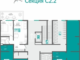Продается 1-комнатная квартира ЖК Розмарин, 65.31  м&sup2;, 9015066 рублей