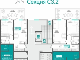 Продается 1-комнатная квартира ЖК Розмарин, 69.83  м&sup2;, 9603650 рублей