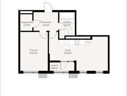 Продается 1-комнатная квартира ЖК Альпина, 54.93  м&sup2;, 8988000 рублей