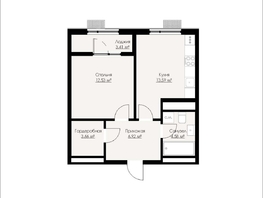 Продается 1-комнатная квартира ЖК Альпина, 44.69  м&sup2;, 7523250 рублей