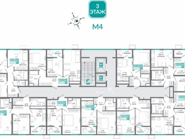Продается 2-комнатная квартира ЖК Мир , 52.98  м&sup2;, 7483425 рублей
