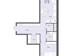 Продается 1-комнатная квартира  Клубный дом «Император», 57.15  м&sup2;, 20289000 рублей