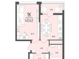 Продается 1-комнатная квартира  Клубный дом «Император», 40.62  м&sup2;, 17873000 рублей