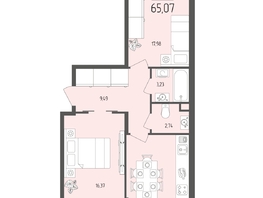 Продается 2-комнатная квартира  Клубный дом «Император», 65.07  м&sup2;, 13665000 рублей
